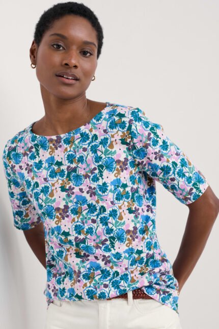 Poisson Printed T-Shirt in GOTS-Certified Organic Cotton Jersey